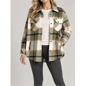 WOOLX Sawyer Merino Wool Blend Plaid Shirt Jacket Women's XS Gorpcore